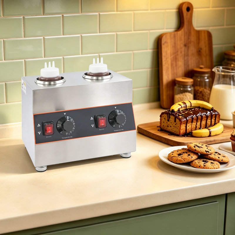 Electric Chocolate Sauce Warmer With Squeeze Bottles