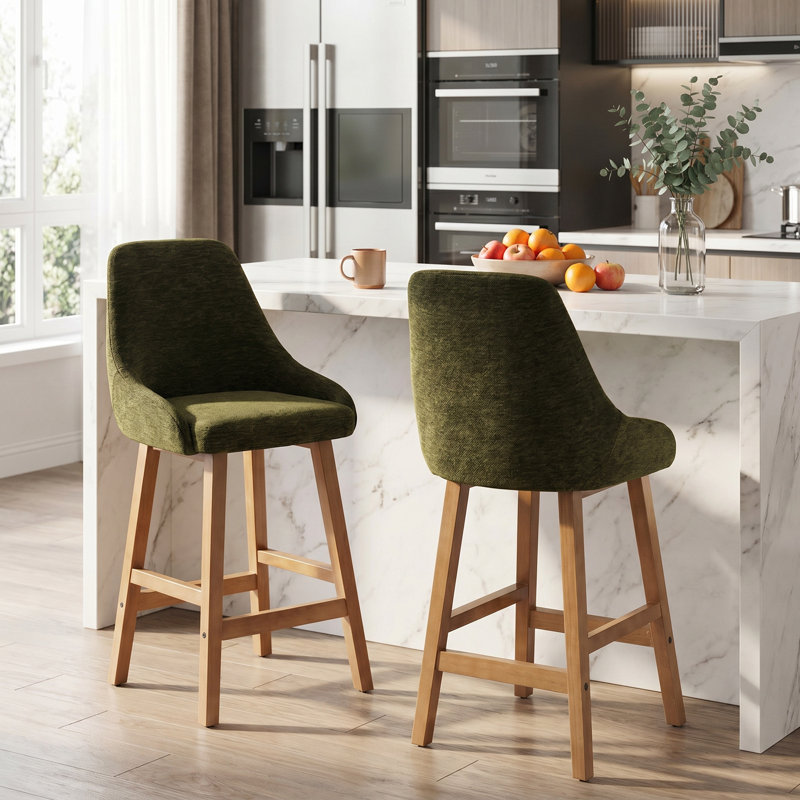 Ensemble de 2 tabourets de bar Modern, Green