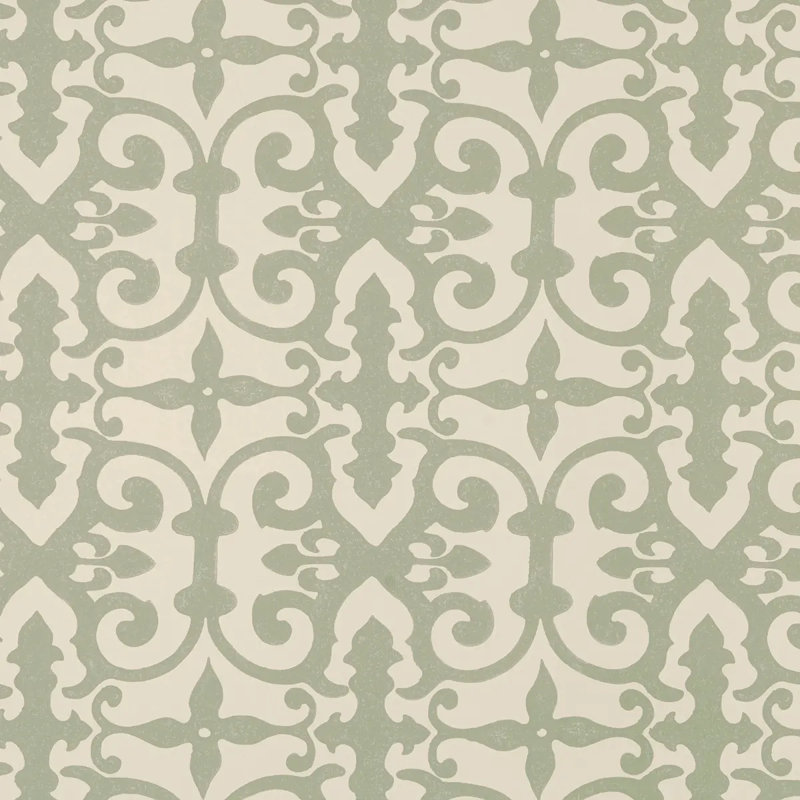 Schumacher x Veere Grenney Ferne Park Wallpaper, 3' L x 53" W, Green/Beige