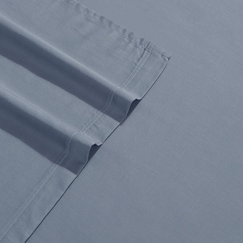 Ensemble de draps 4 pièces Calvin Klein, Ensemble de draps pour très grand lit avec 2 taie, Bleu clair