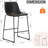 Counter Height Bar Stools Set of 4, 26 inch Leather Barstools Modern Bar Stools with Back, Counter Stool Armless Bar Chairs with Metal Legs, Footrest-73857810
