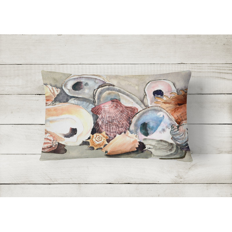 Sea Shells Reversible Throw Pillow