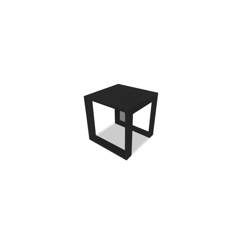 Portal Outdoor Square Side Table, Black