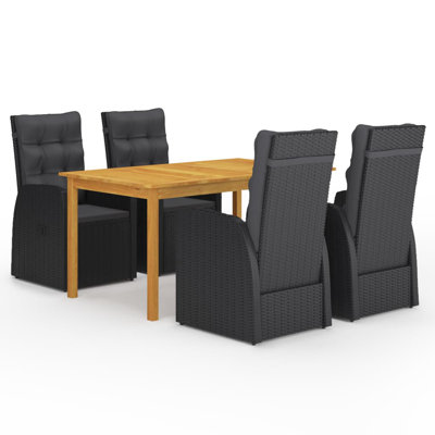 4 - Person Rectangular Solid Wood Patio Dining Set with Cushions included