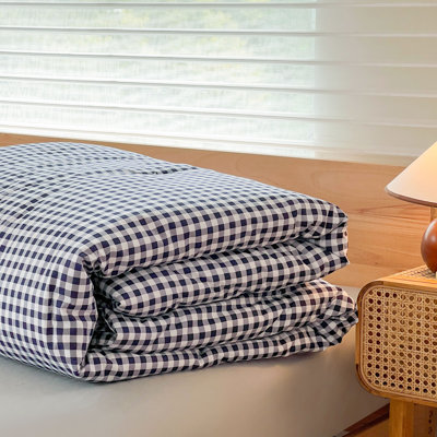 Ensemble d'édredon en microfibre prélavée Gingham