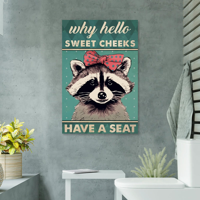 «Raccoon Have A Seat» - 1 pièce rectangulaire, H 20 po x l 16 po x P 1,25 po
