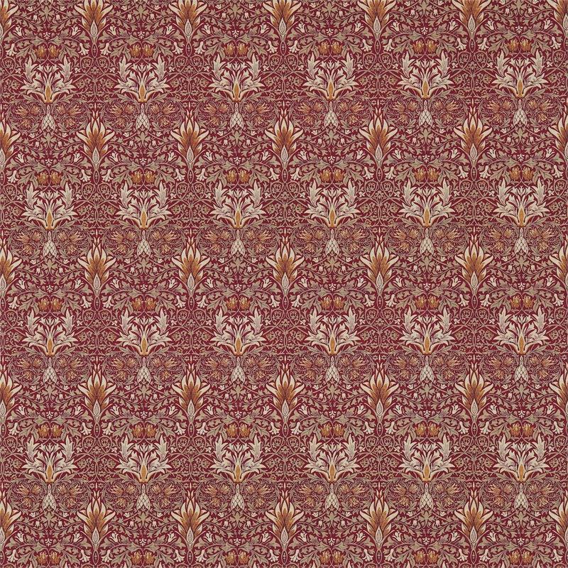Snakeshead Fabric, Claret/Gold