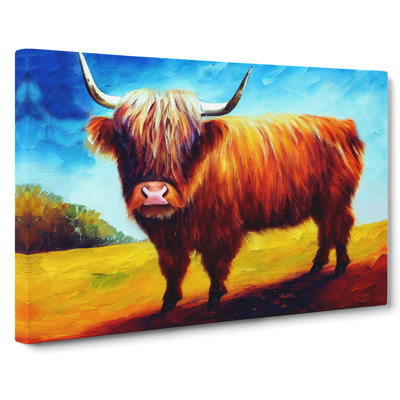Highland Cow Painting Vol.5 Abstract - Wrapped Canvas