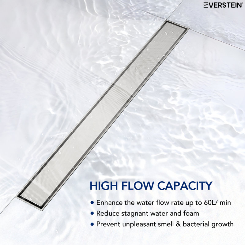 24" x 2.68" Linear Shower Drain Trim, Brushed Nickel