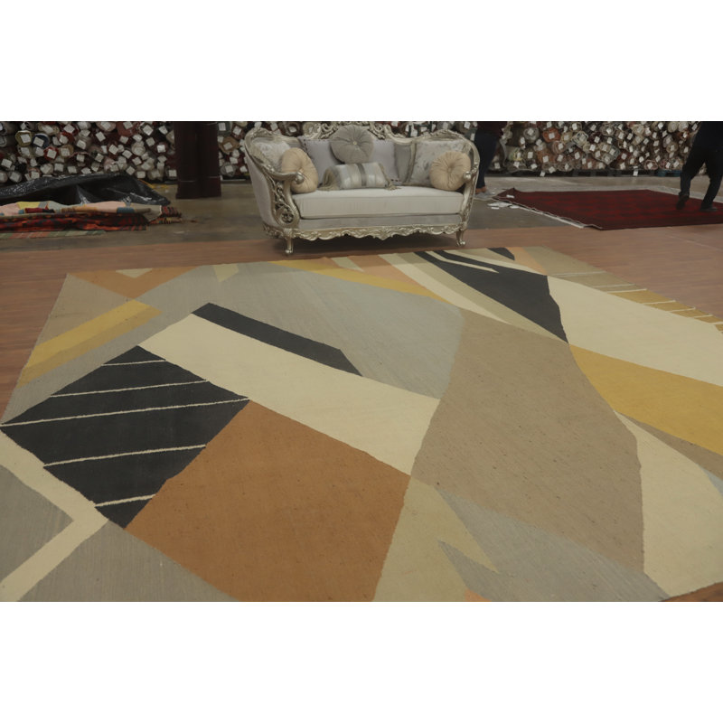 Vegetable Dye Kilim Modern Large Rug 13x14