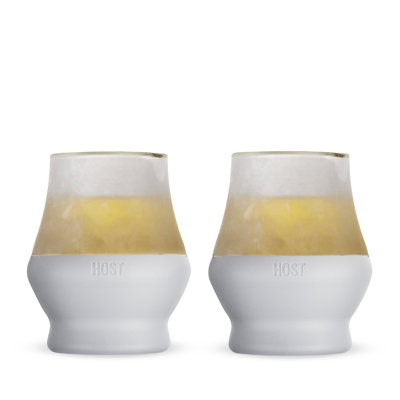 Glass Sipping FREEZE Cooling Cup in Gray, Set of 2