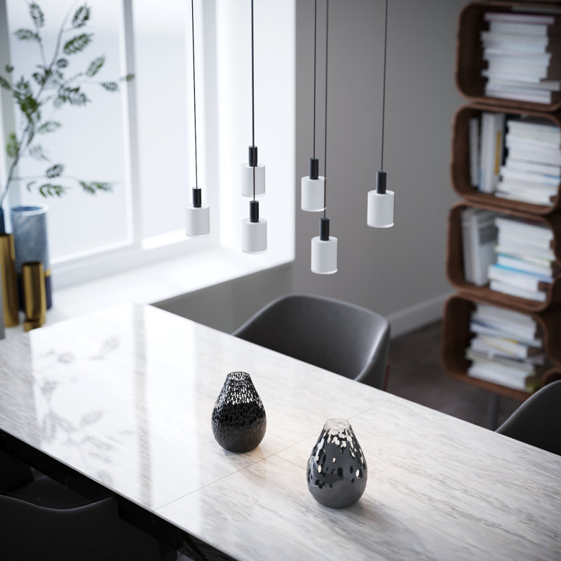 Essoura 6 - Light Cluster Pendant, Black/White