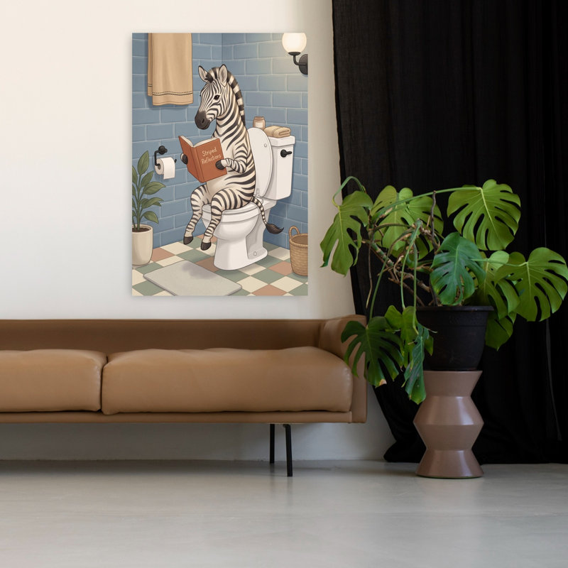 «Zetra's Quiet Reflection Zebra Architecture», art mural, H 48 po x l 32 po