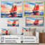 Coucher de soleil sur un bateau à voile I - Bateau, art mural-748565202-748565203