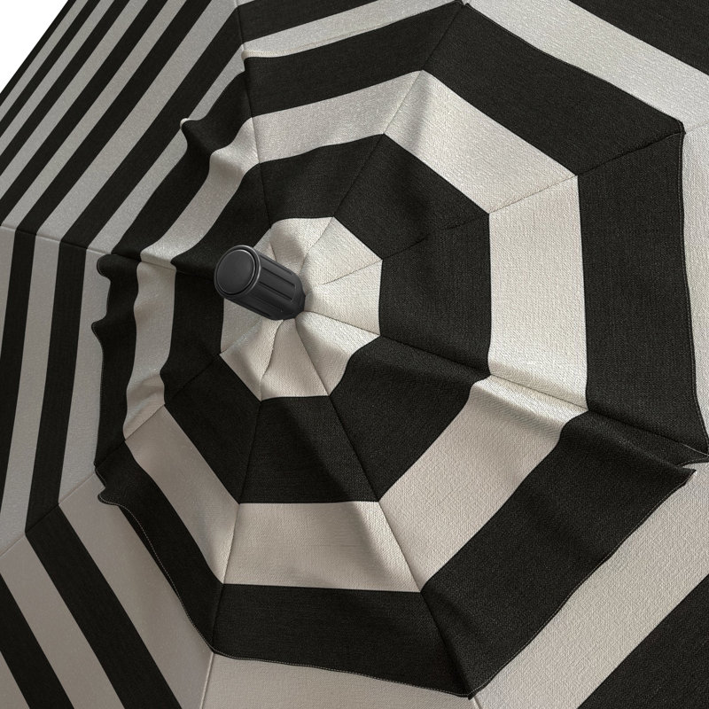 Parasol de marché 90 po Sunbrella, Cabana classique à rayures noires Sunbrella®