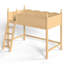 Lit peu encombrant avec rangement, lit mezzanine en bois aggloméré simple, chambre d'enfant moderne