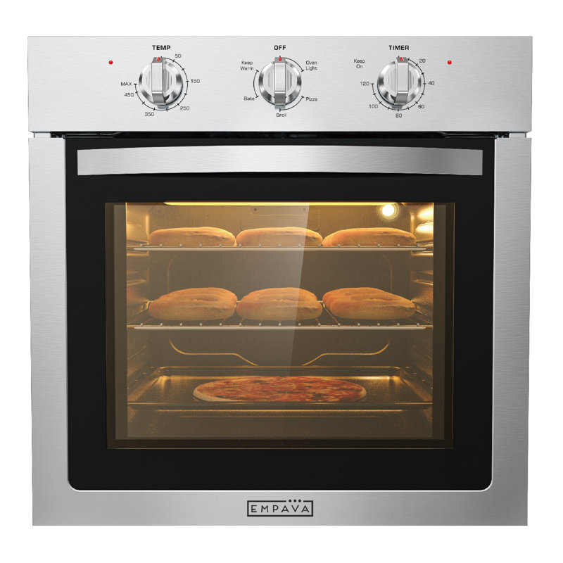 Empava 24" 2.3 Cubic Feet Electric Wall Oven with Soft Close Door