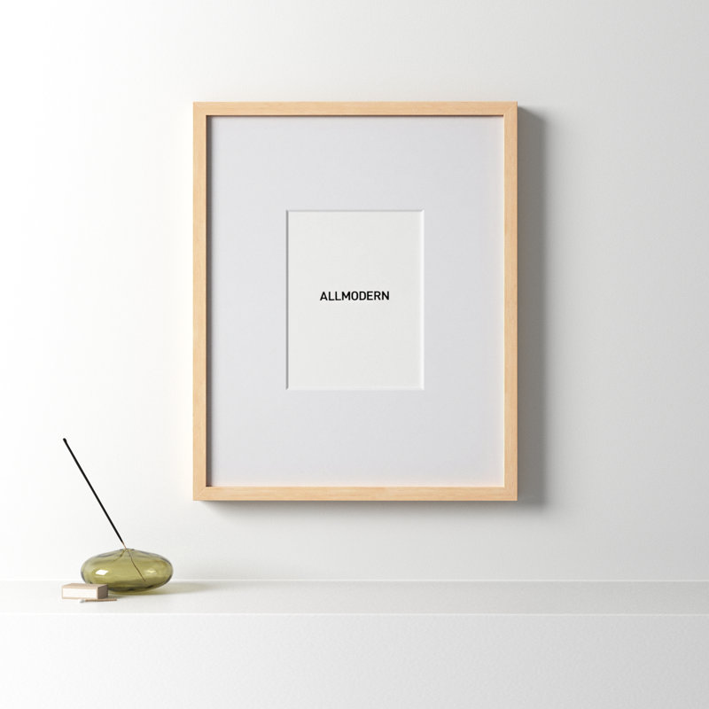 Capullo Wood Matte Picture Frame with Mat, Natural, 18" x 24", 12" x 18"