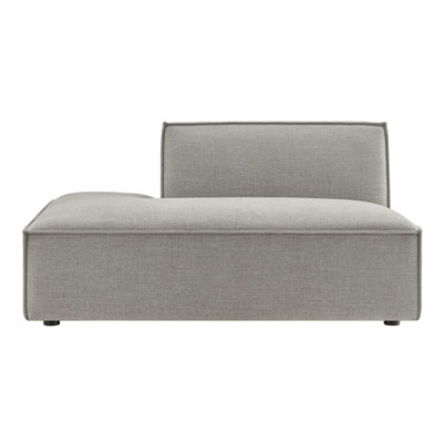 Faucett Performance Fabric Upholstered Left-Facing Armless Modular Chaise In Pewter