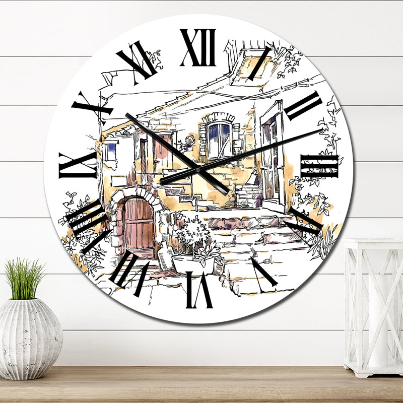 Horloge murale rétro Vintage Europe View, Moyen