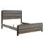 Grand lit contemporain 1Pc avec finition gris antique et brun foncé à 2 tons pour une utilisation dans la chambre à coucher