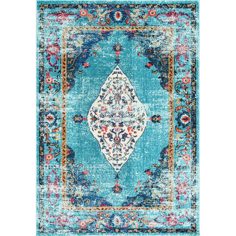 Tapis turquoise Haliyah