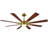60'' 8-Blade Modern Farmhouse Large Room LED Windmill Ceiling Fan with Light and Remote-511790333