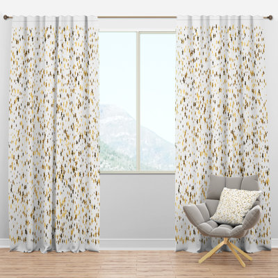 Golden Glitter Confetti - Mid-Century Curtain - Velvet Room darkening - 1 panel