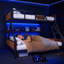 Lit superposé grand sur très grand avec tablettes de rangement et lumières, lit superposé en métal pour adultes et adolescents, structure silencieuse et peu encombrante, aucun sommier nécessaire, noir-1122750531