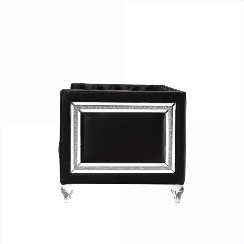 Fauteuil d'appoint en velours noir Heibero, siège rembourré pour adultes, méridienne de salon
