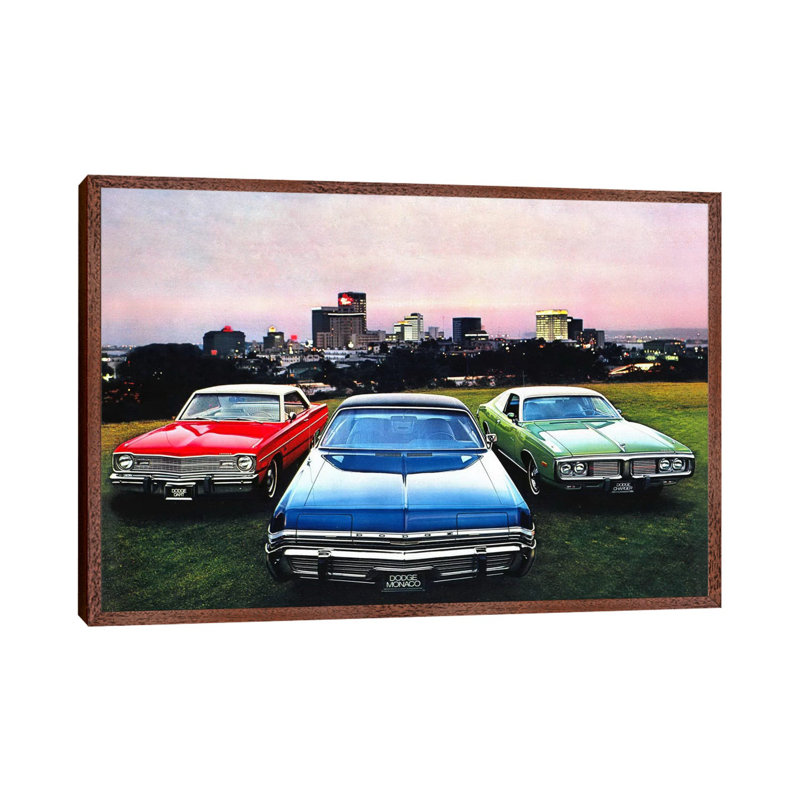 Dodge MonacoCharger, Dart - Print on Canvas, 66.04 cm H x 45.72 cm W, Brown Floater Framed