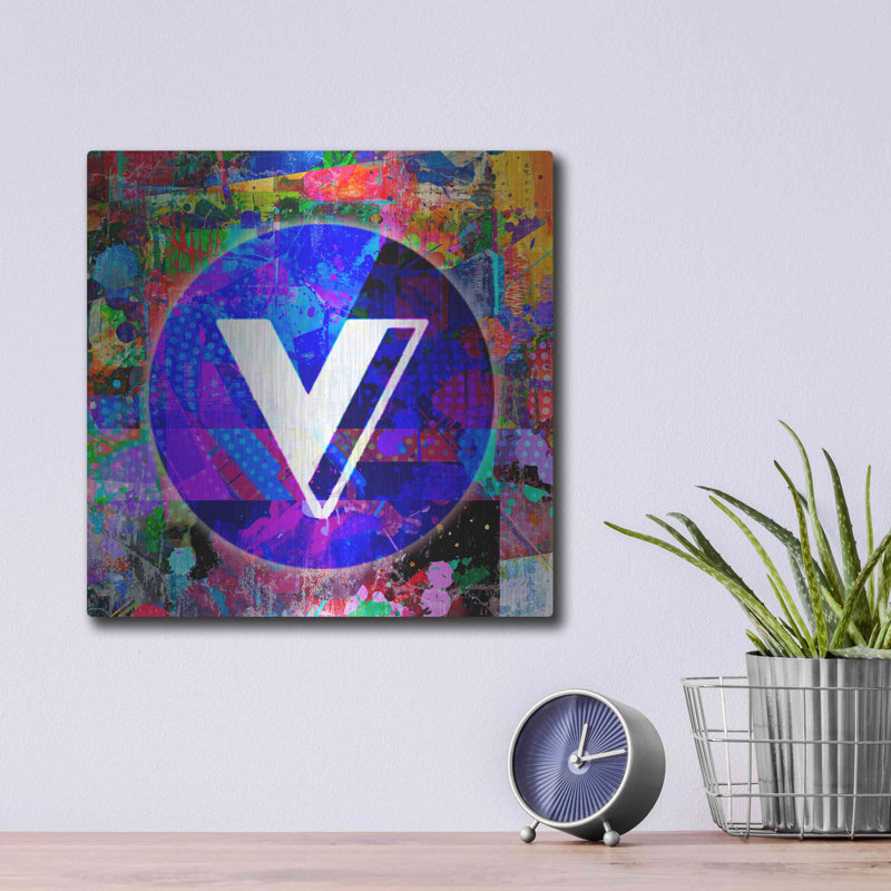 Red Barrel Studio® «VGX-Voyager Crypto», art mural en métal, H 12 po x l 12 po