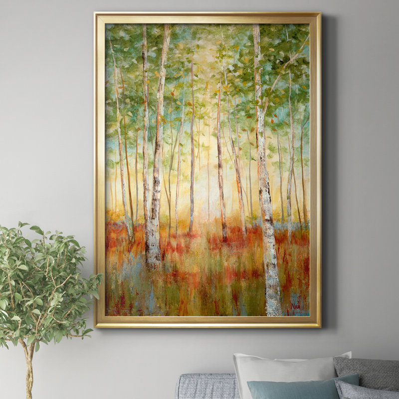 Birch Woods - Reproduction de photo sur toile, Doré, H 26,5 po x l 36,5 po x P 1,5 po