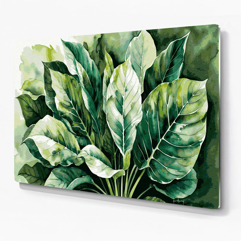 Art mural en métal Botanical Fiddle Leaf, H 24 po x l 36 po