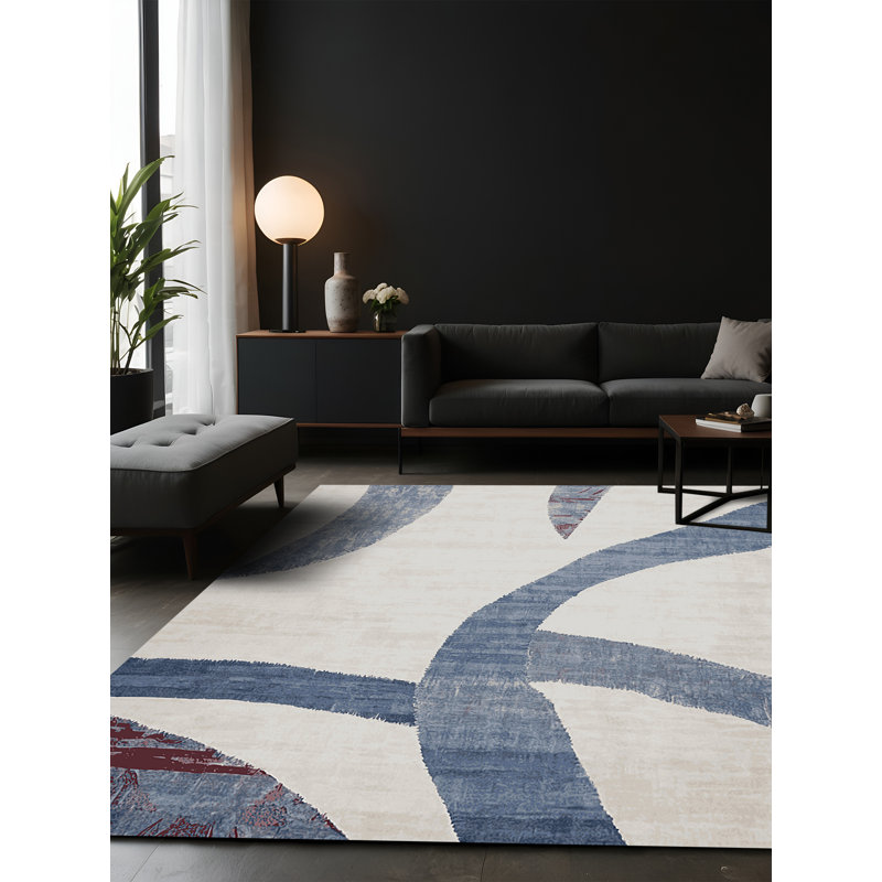 Tapis gris soyeux et moelleux, Carré 8 pi