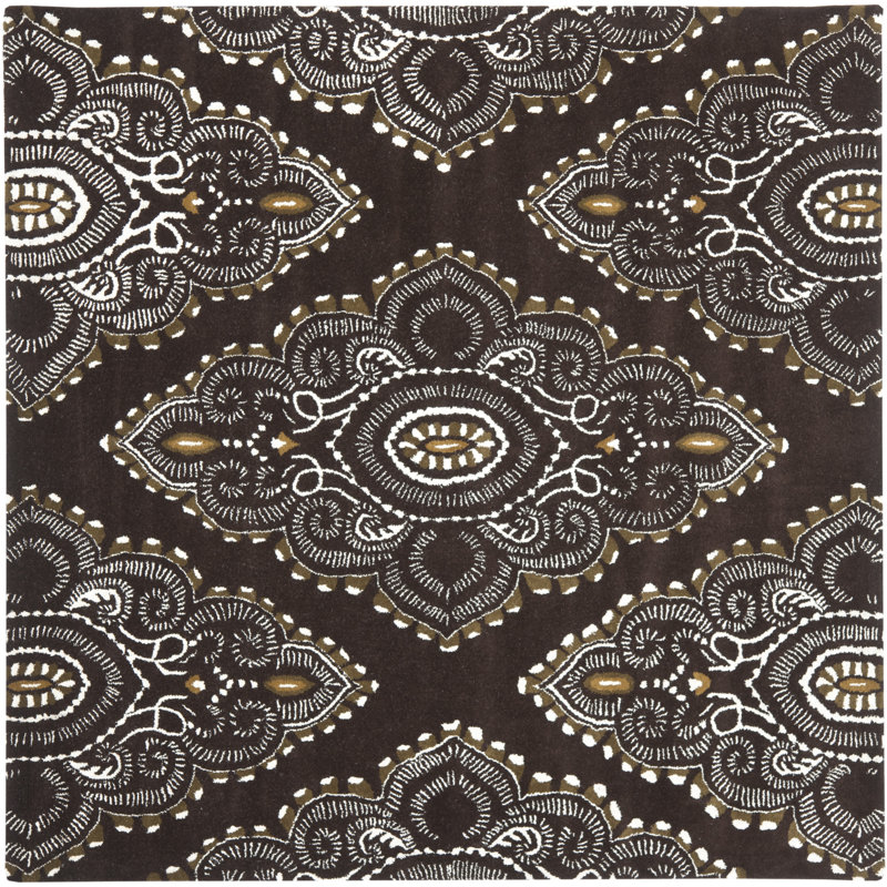 Kouerga Hand Tufted Wool Oriental Rug, Square 7'