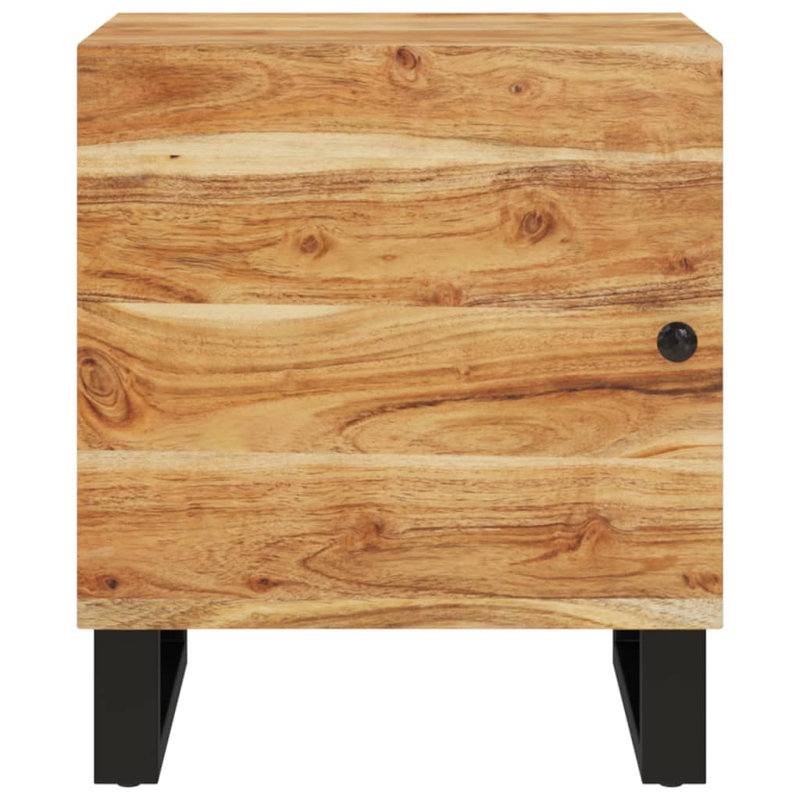 Kempler Iron Nightstand, Wood Acacia, Individuel