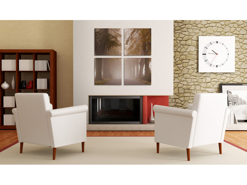 Foggy Alley 4 Piece Wall Art Set on Canvas, 80cm H x 80cm W