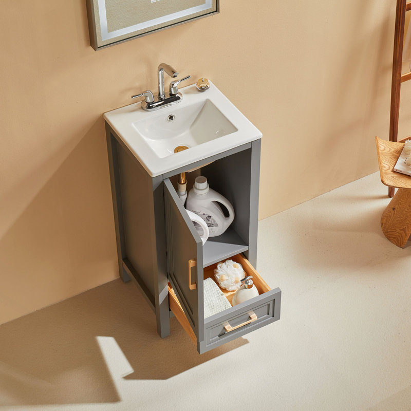 18" Freestanding Single Bathroom Vanity With Top