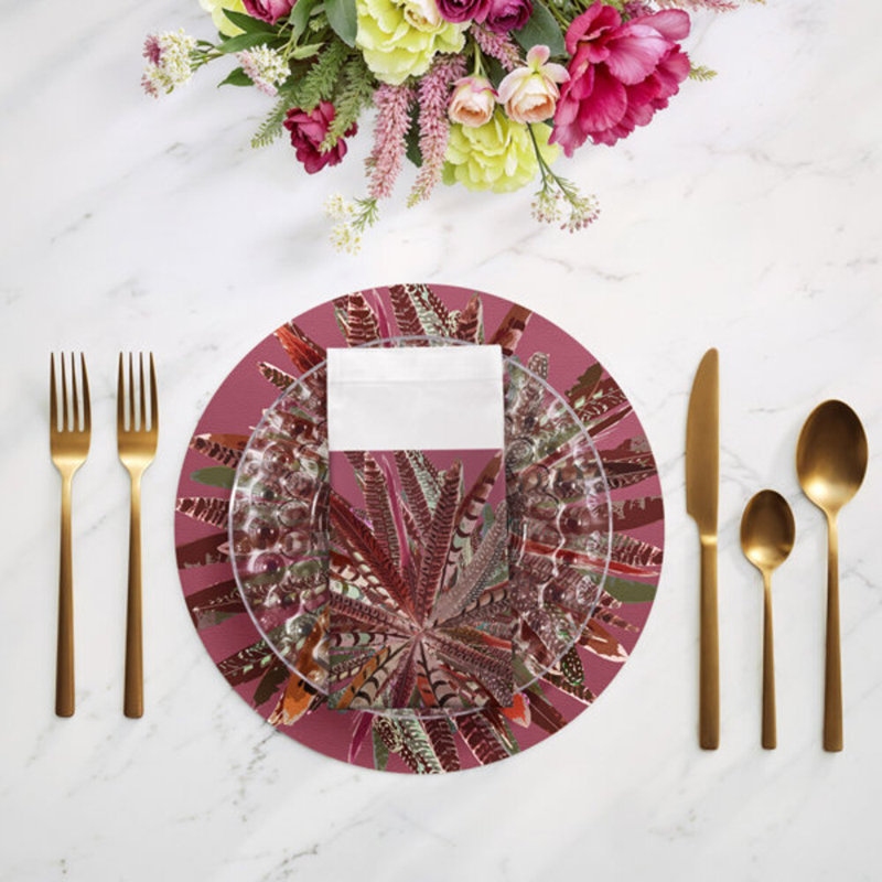 Cotton Blend Square Napkins, Mauve