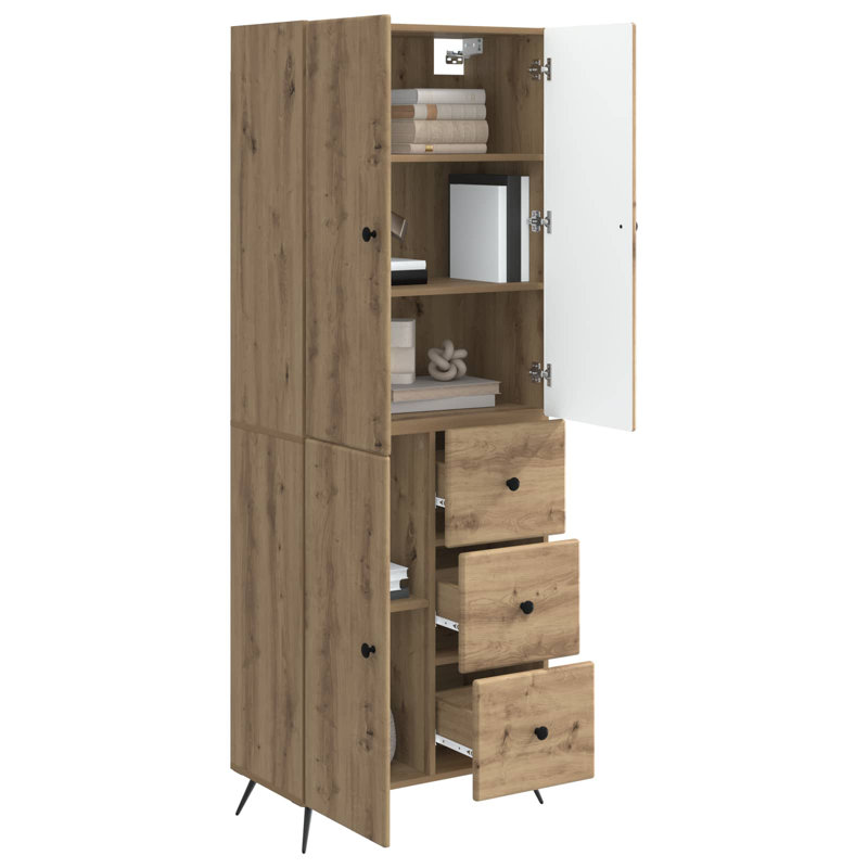 3 -Door 3 Storage Cabinet, Artisan Oak