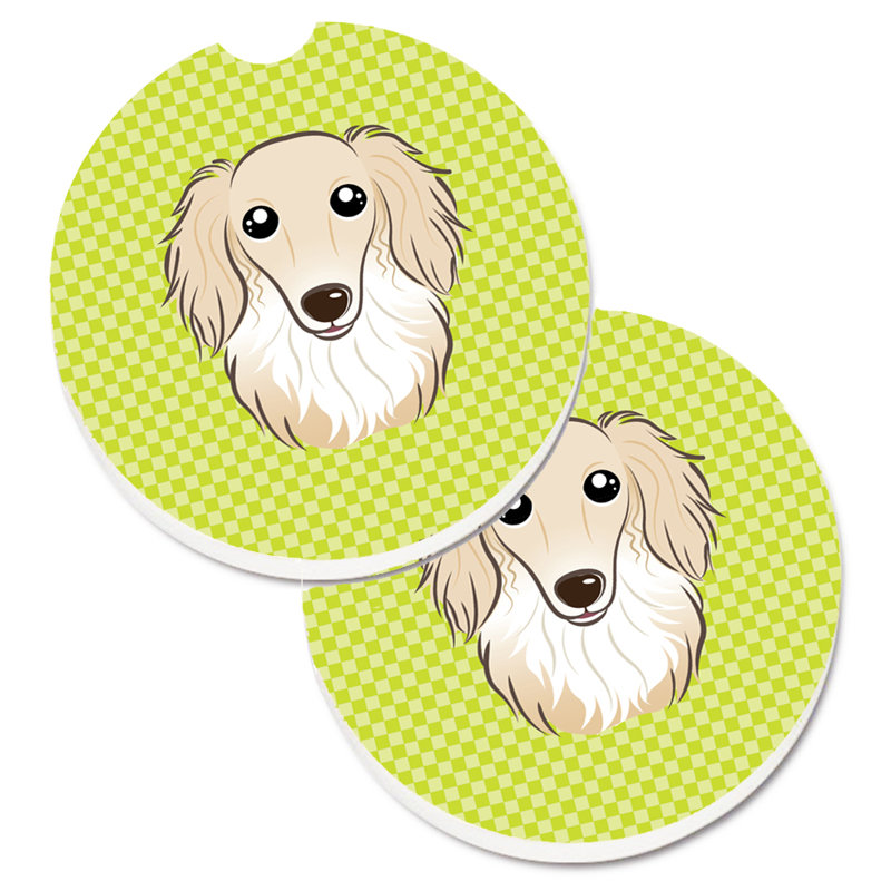 Sous-verre Retriever, Vert lime, Teckel crème à poil long