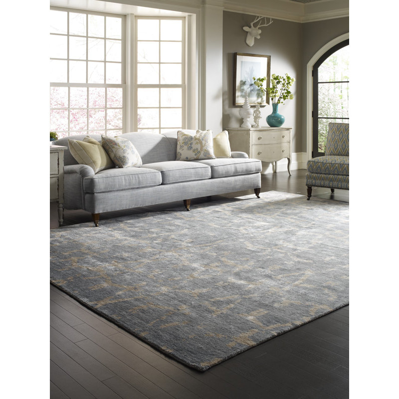 Waylan Abstract Area Rug in Blue, Rectangle 10' x 14'