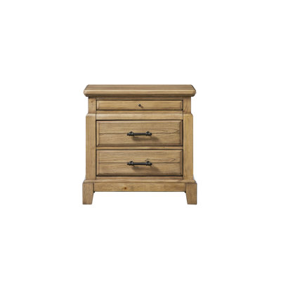 Rustic 2 Drawer Nightstand With Hidden Tray For Extra Surface Space And Ample Storage, Perfect For Farmhouse Decor.