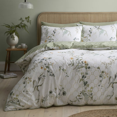 Floral Trellis Cotton Floral Duvet Cover Set