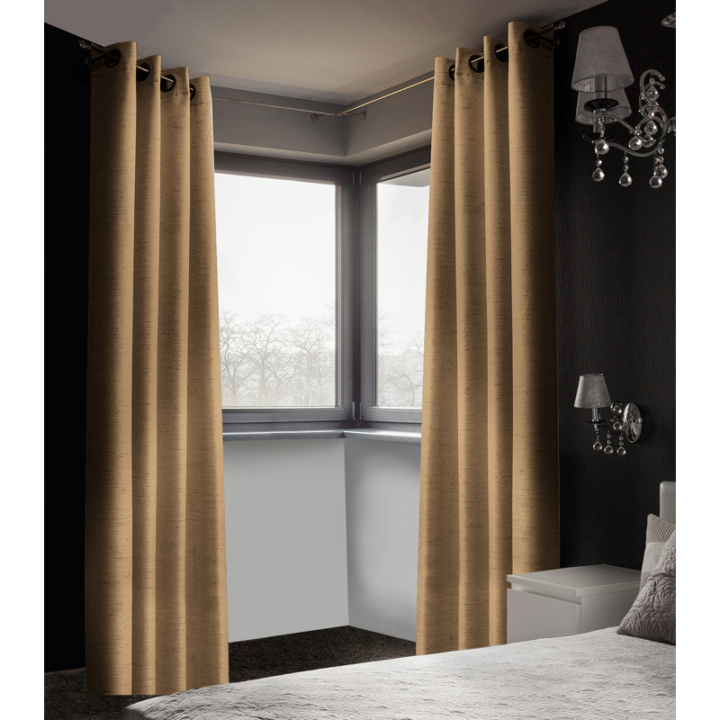 Panneaux de rideaux occultants et isolants avec œillets de couleur unie Patchway, Sable / beige