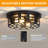 11"d 2-light Black Motion Sensor Flush Mount Ceiling Light With Open-air Design, 360° Detection, Adjustable Timer