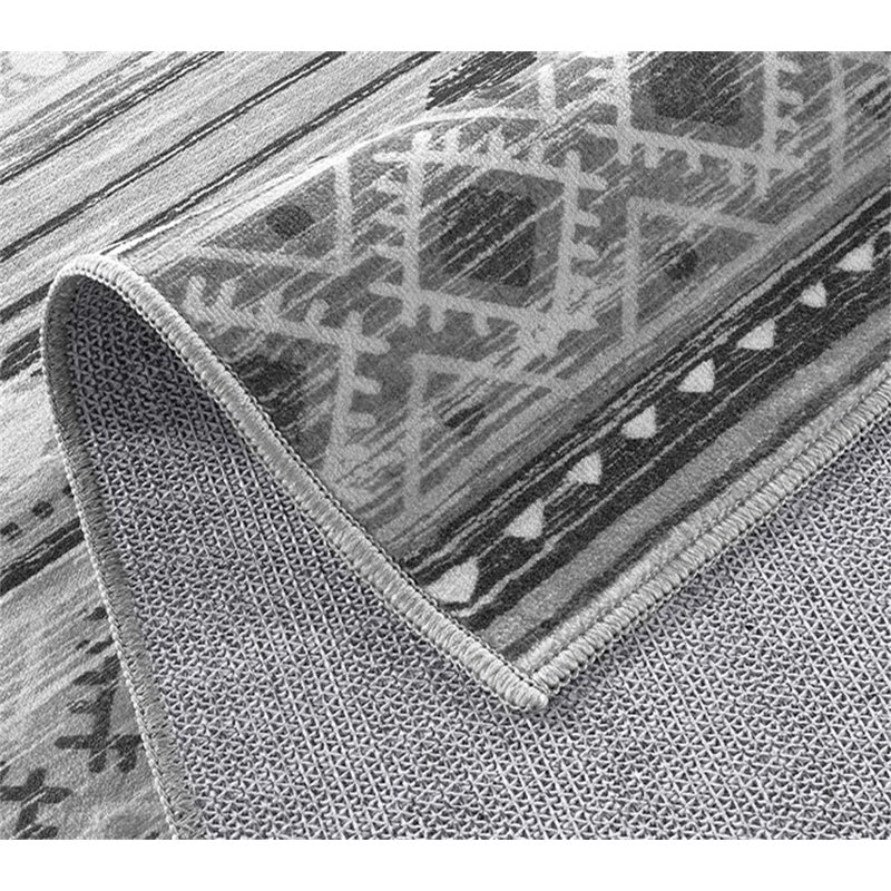 Tapis doux lavable à la machine Bohomoroccan, Rectangle 6 pi x 9 pi