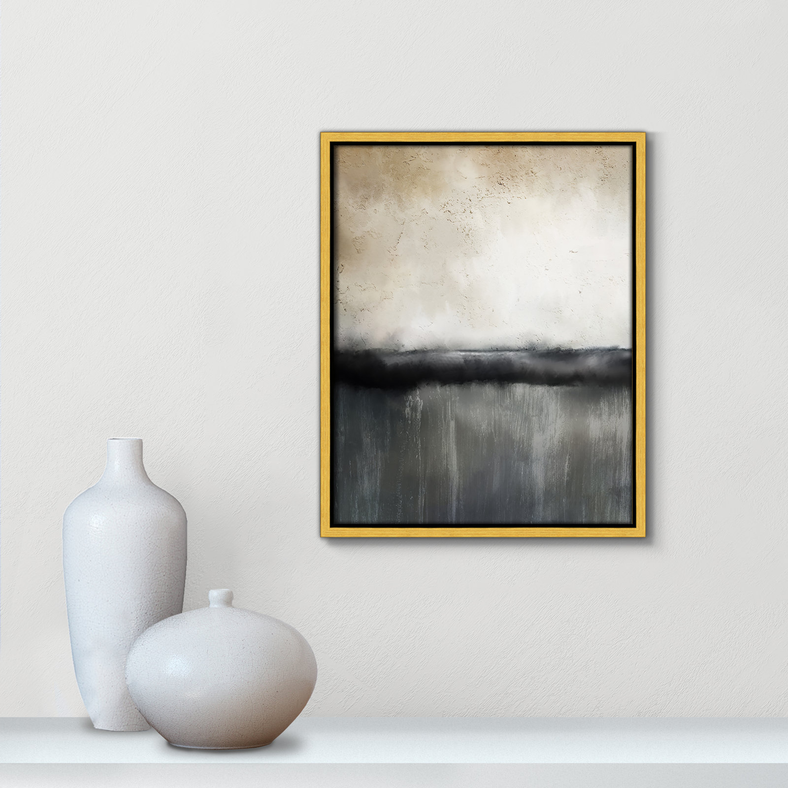 Sunset by Kimberly Allen Print, Picture Framed Canvas, 15.5" H x 12.5" W, Gold