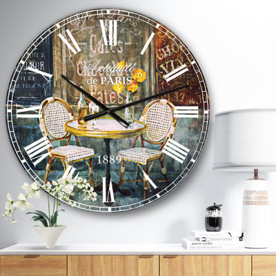 French Cafe - Horloge murale traditionnelle